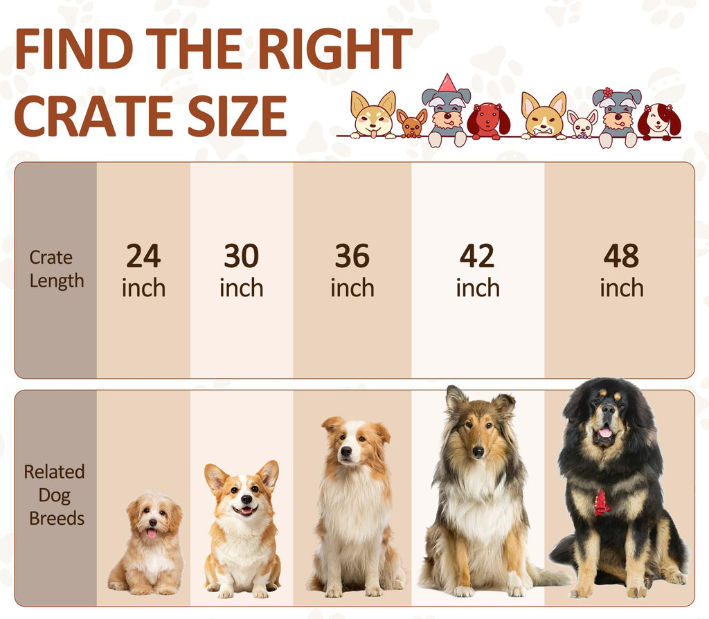 48 inch Folding Metal Wire Dog Crate with Double Door U802