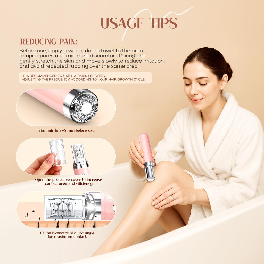 2-in-1 USB Rechargeable Electric Facial Hair Remover with LED Light O2844
