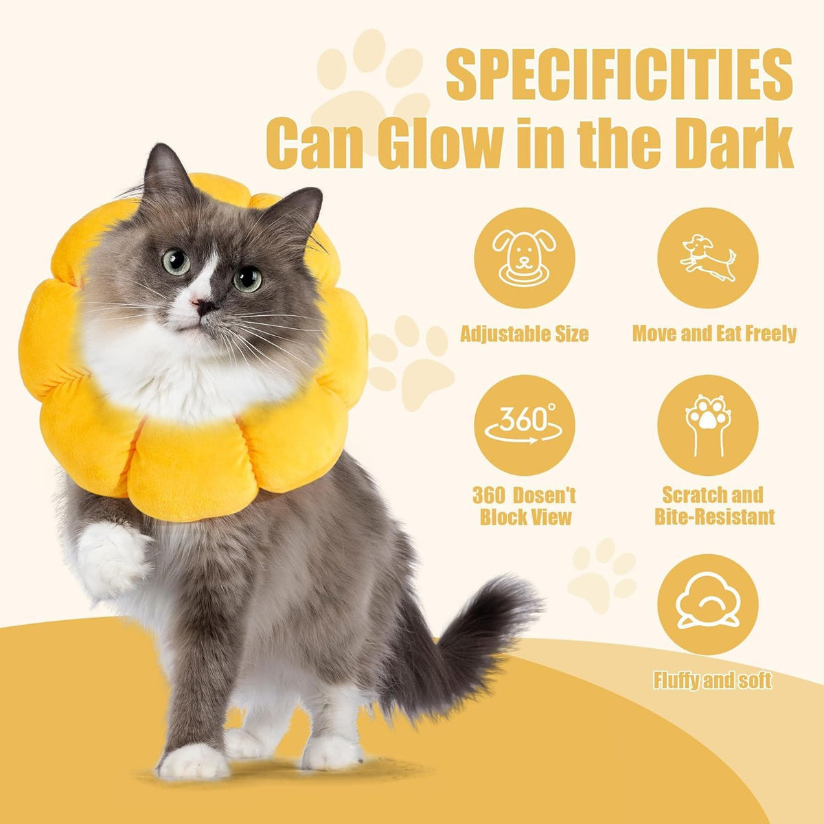 Soft Dog Cone for Dogs and Cats, Adjustable Dog Collar Alternative A461