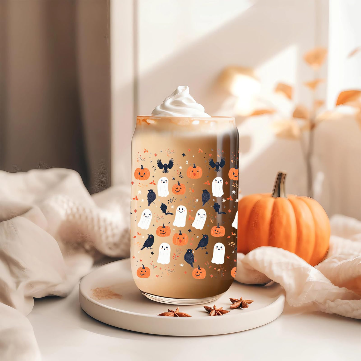 22oz Glass Tumbler with Lid & Straw G79066