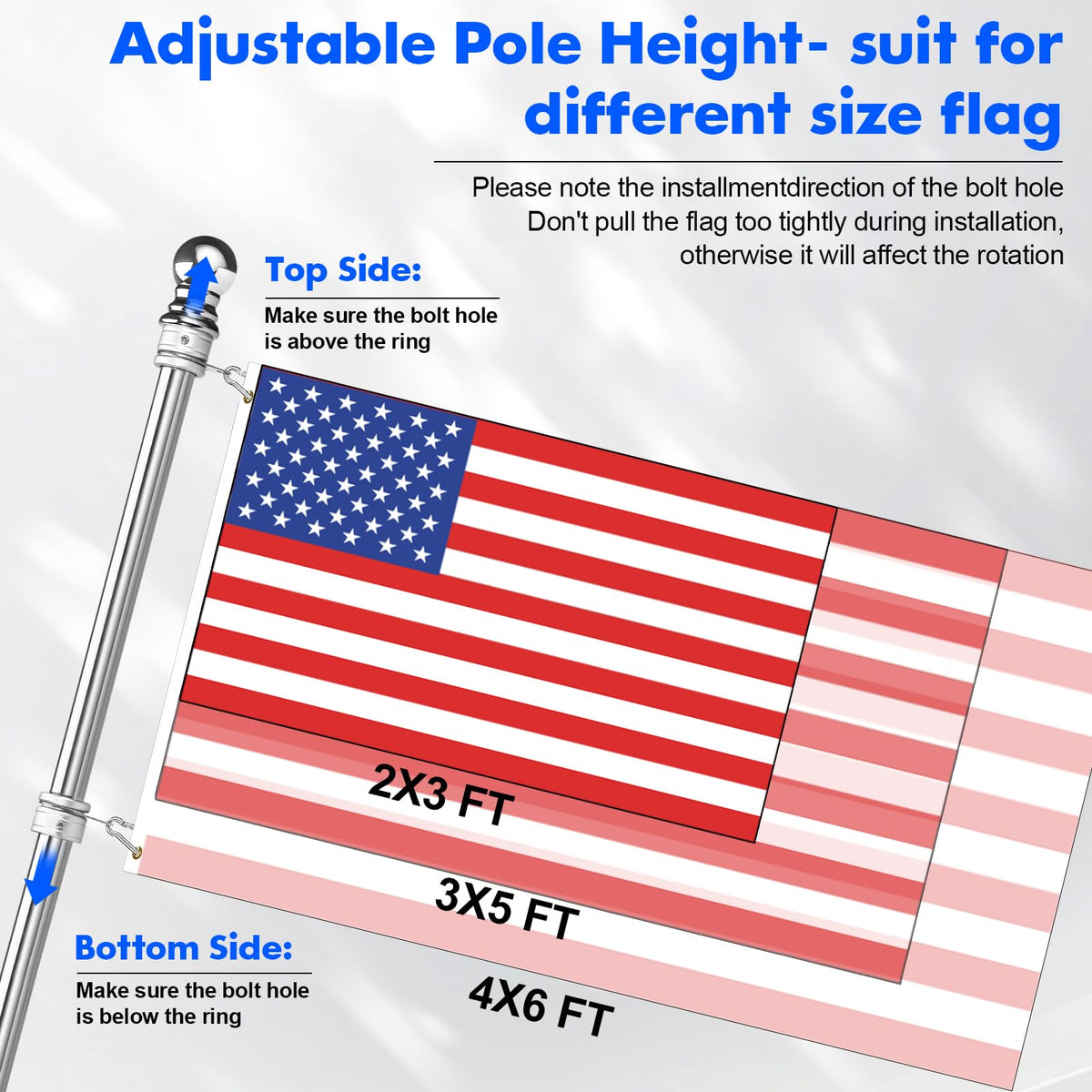 Stainless Steel 6 FT Flag Pole Kit O4841