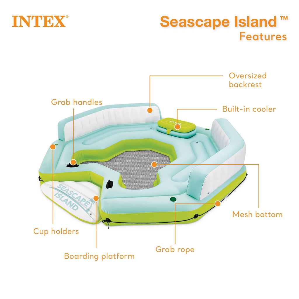 Inflatable Island Float with Built In Cooler and Cup Holder N477
