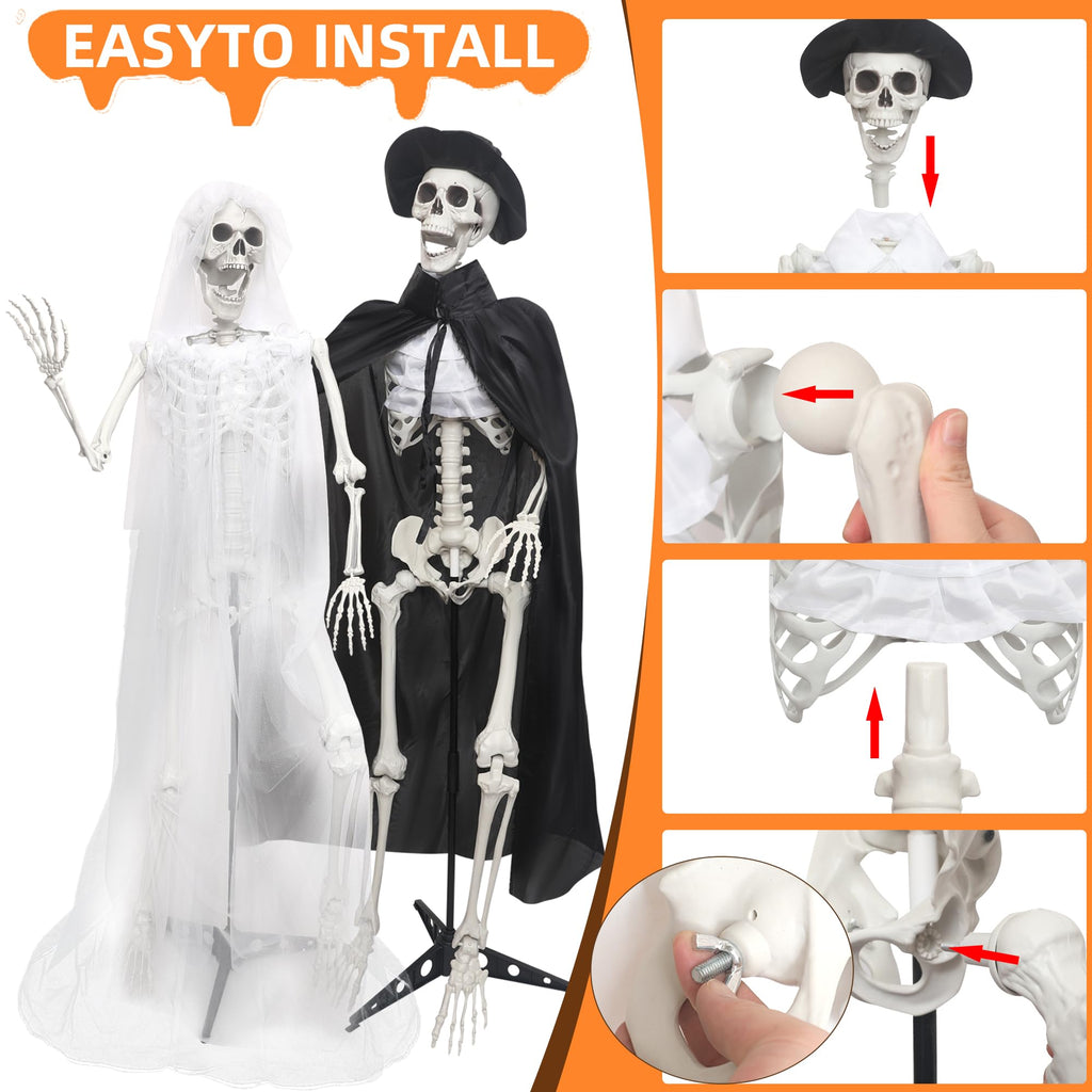 5.4Ft Life Size Skeletons with Stand M987568