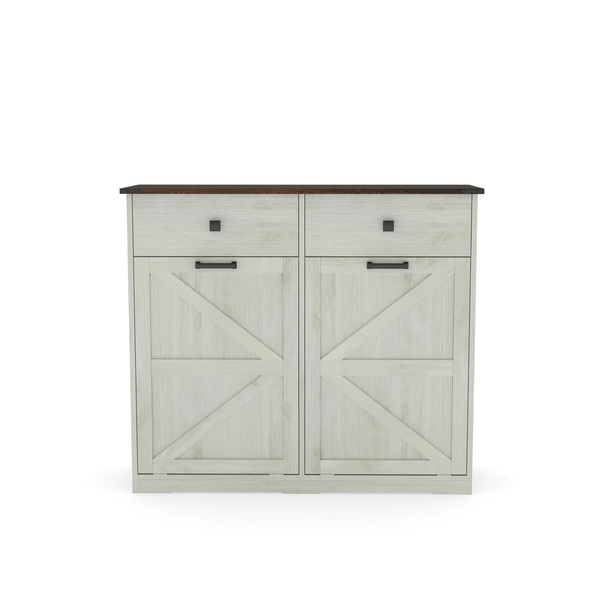 Double Tilt Out Trash Cabinet with Storage Drawers, Antique White Z5772