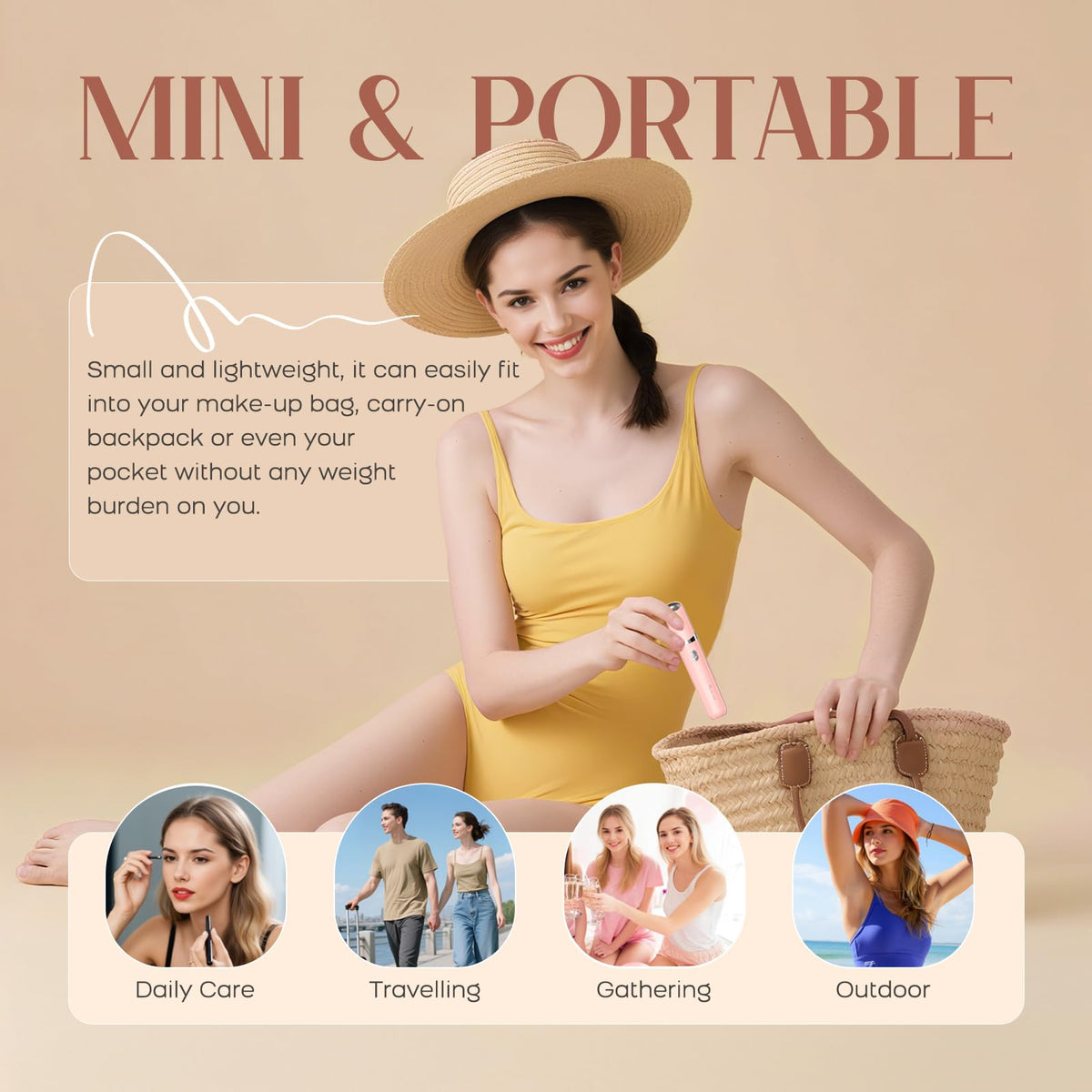 2-in-1 USB Rechargeable Electric Facial Hair Remover with LED Light O2844