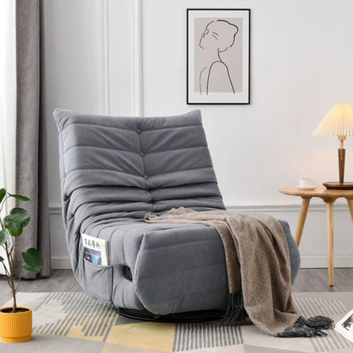 Gray Swivel Rocking Recliner Chair Y82076