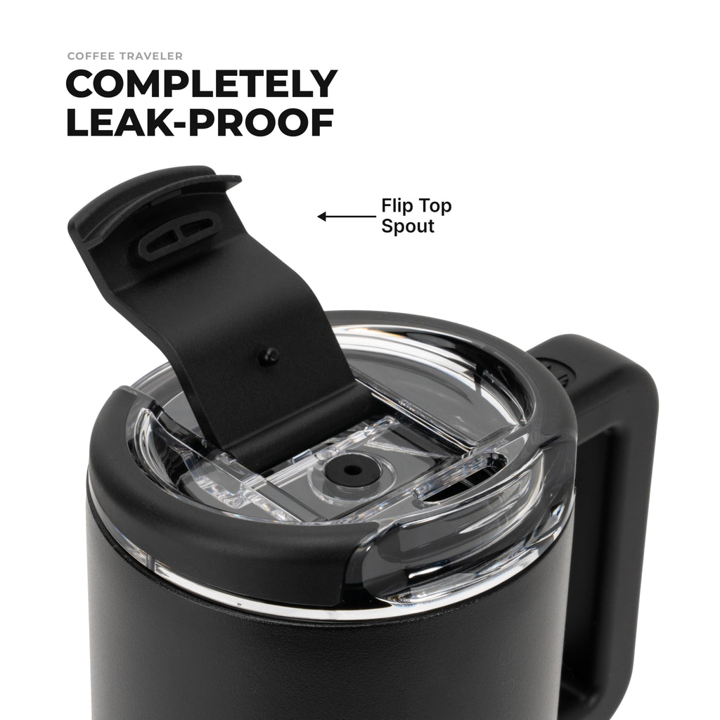 20oz Ceramic-Lined Mug with Handle, Black W83550