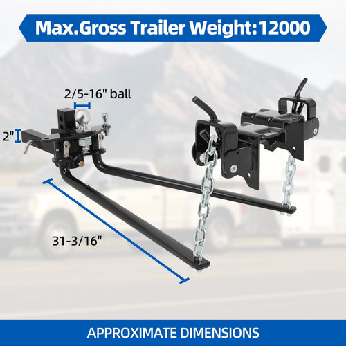 12000lbs Weight Distribution Hitch with 2-Inch Shank E762168