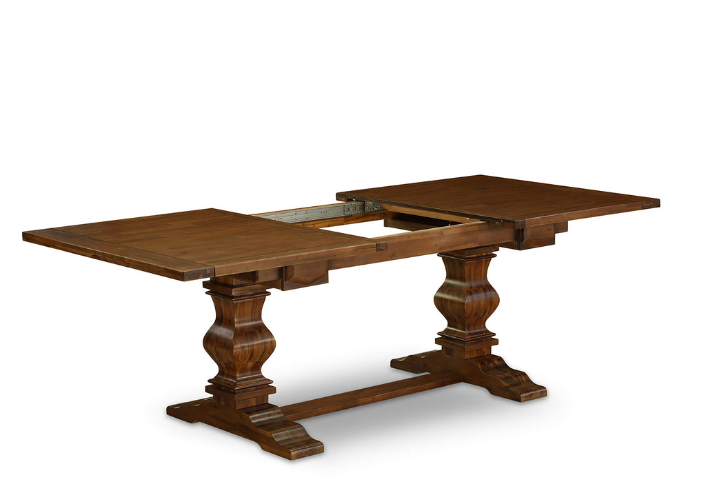 9 Piece Walnut Dining Set with 8 Upholstered Chairs V534