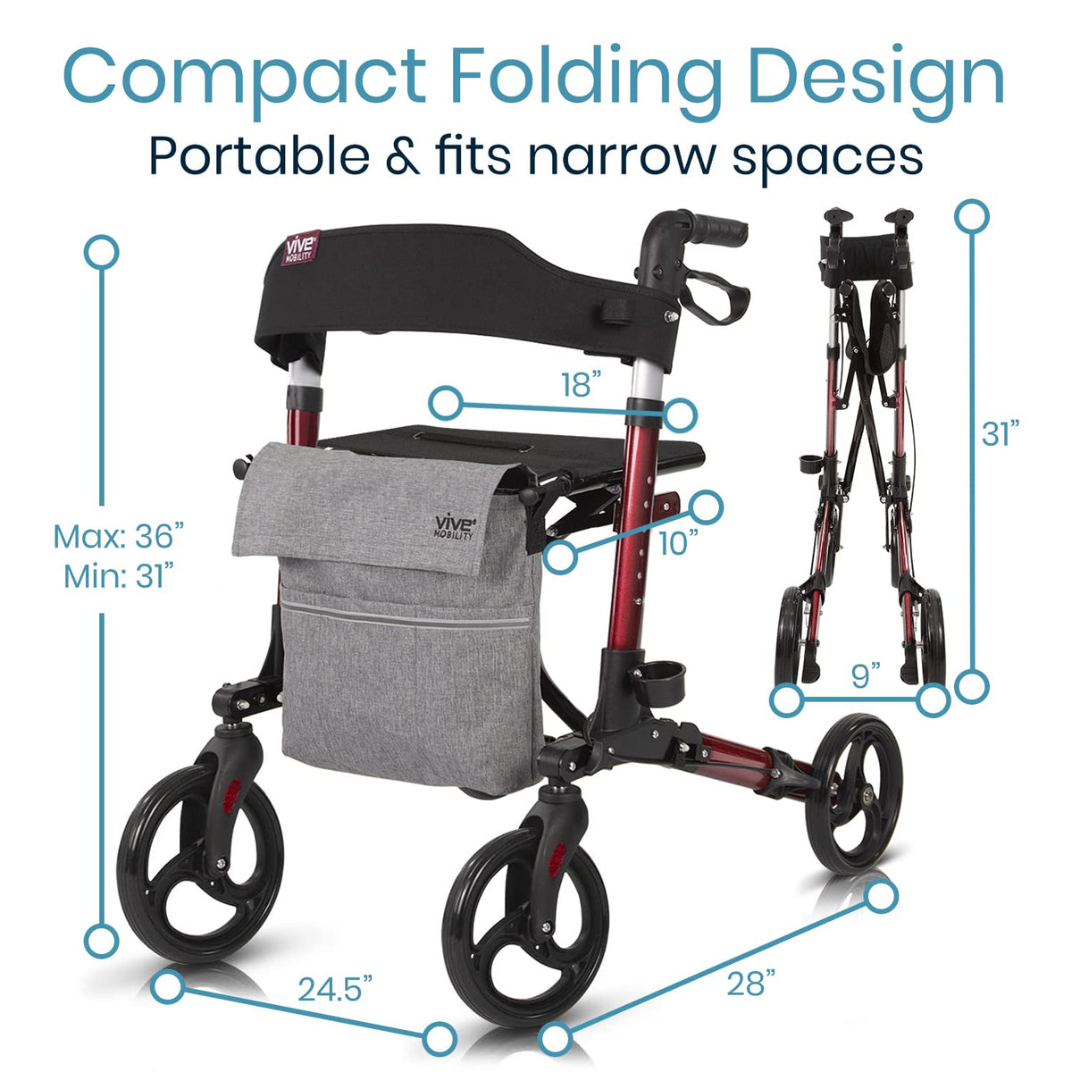 Folding 4 Wheel Rollator Walker P619559