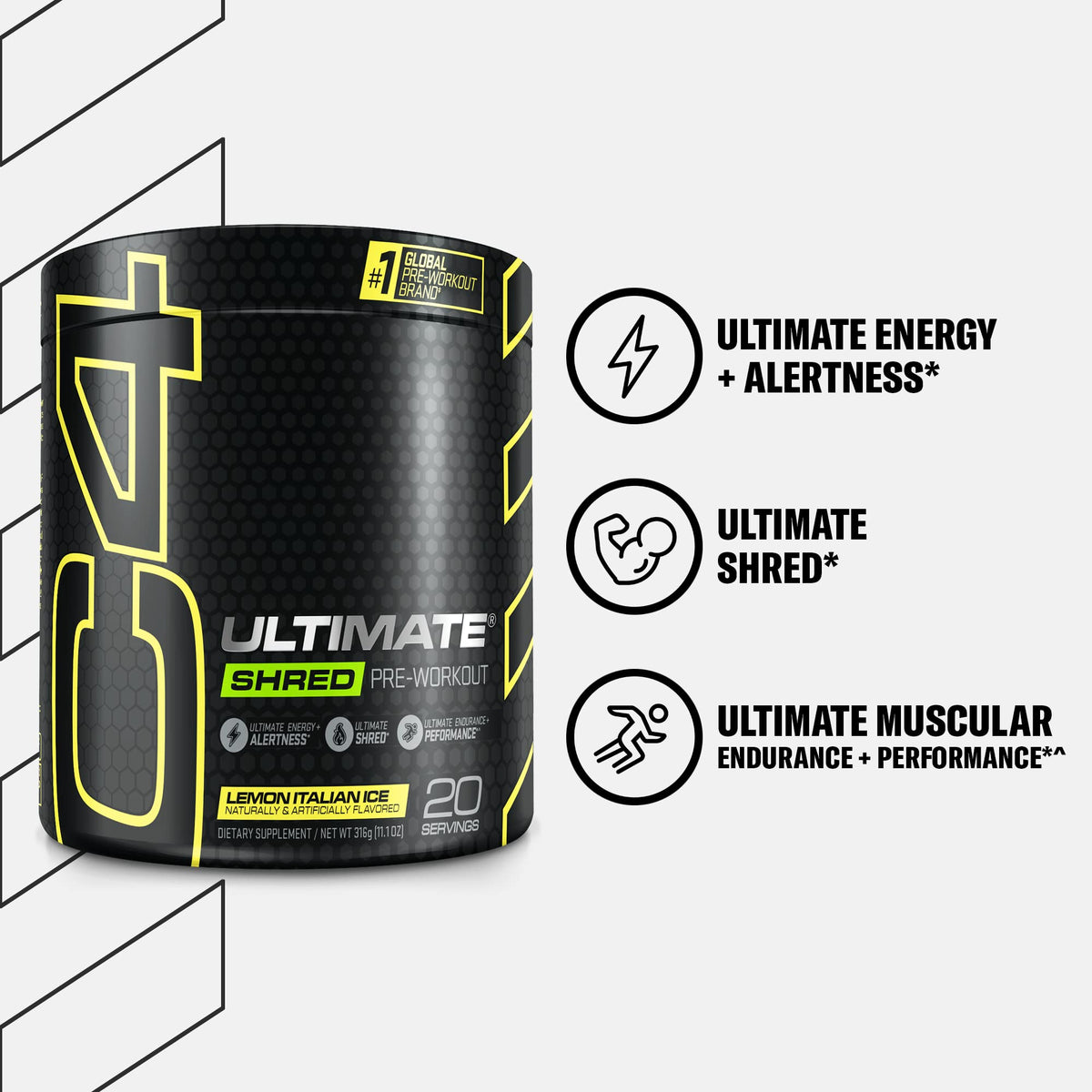 Pre Workout Powder Fat Burner Supplement With Ginger Root Extract 20 Servings S859