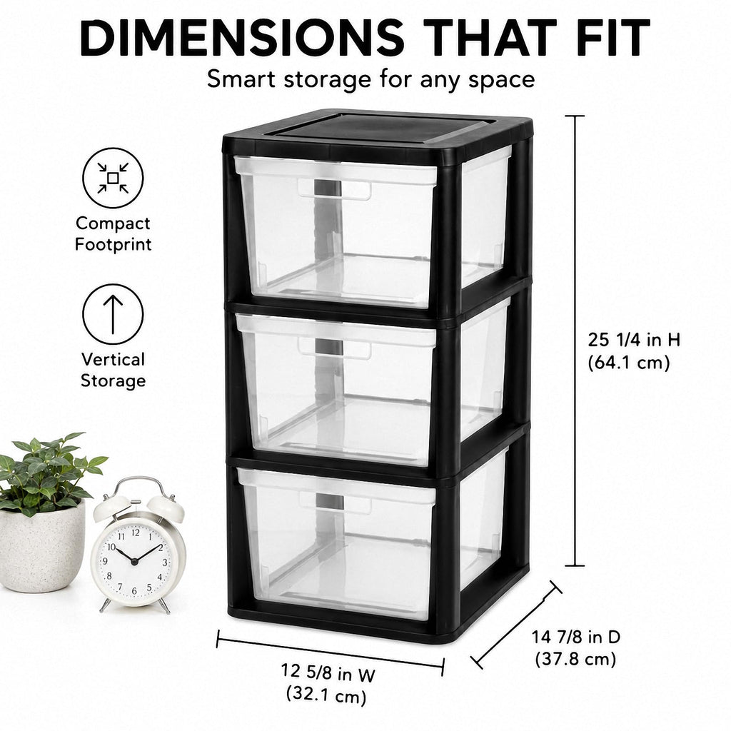 3-Drawer Plastic Storage Tower H1802