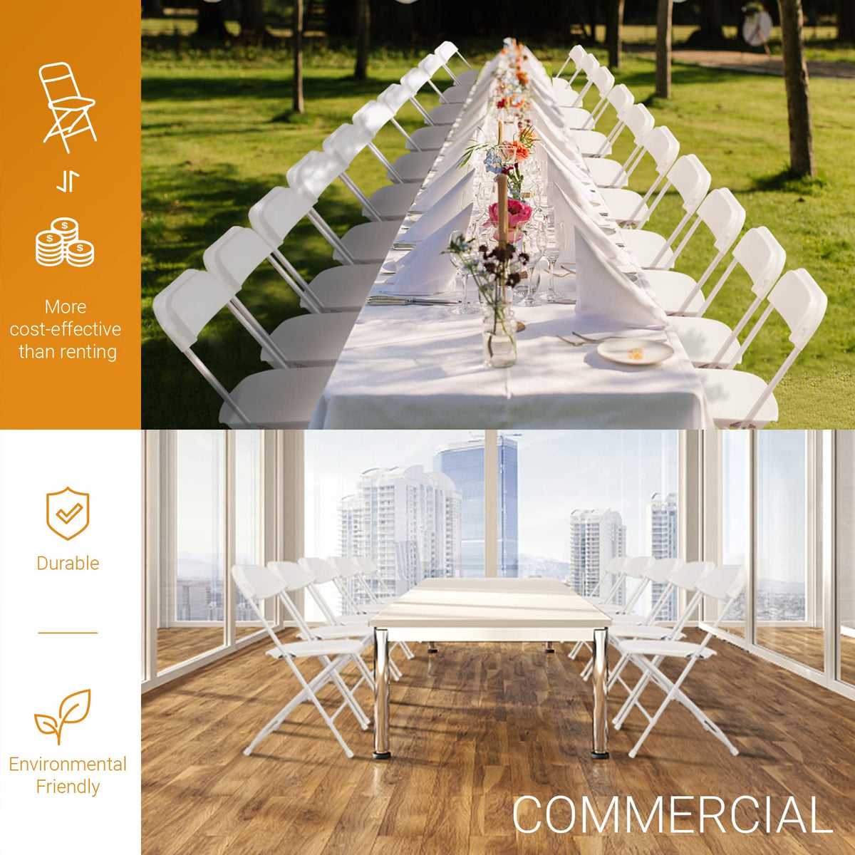 White 10 Pack Folding Chair U89909