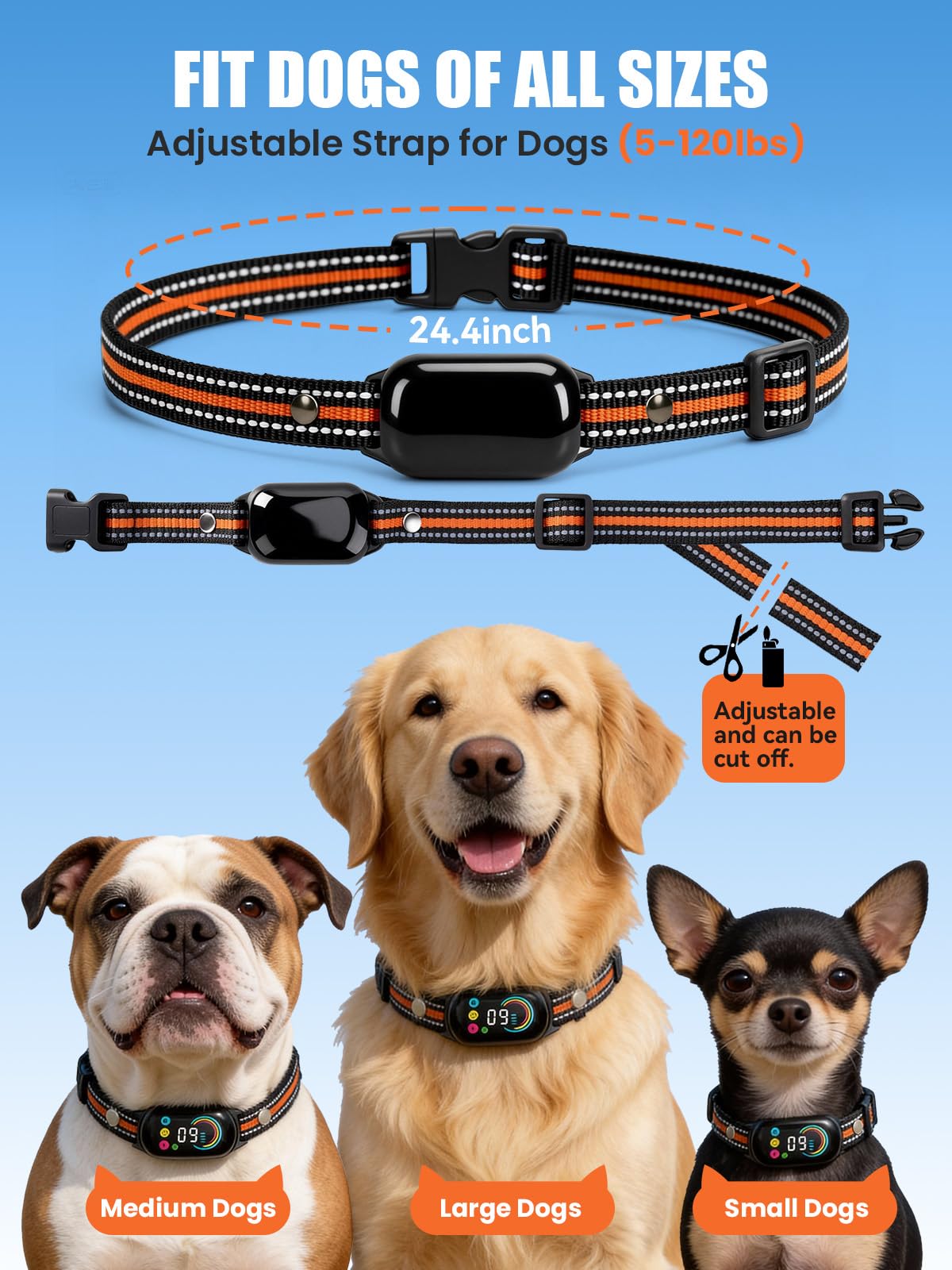 2-in-1 Dog Bark Collar & Shock Collar, IPX7 Waterproof E Collars with AI Anti-Bark/Beep/Vibration/Shock/no Shock for Small Medium Large Dog(5-120Lbs), Dog Training Collar with 3300FT Remote N3147