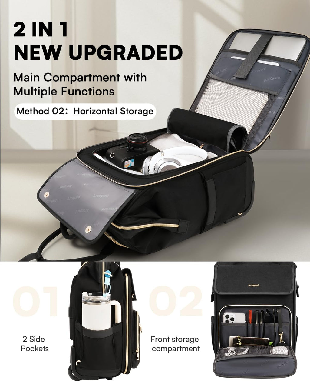 Rolling Laptop Backpack with Wheels P330353