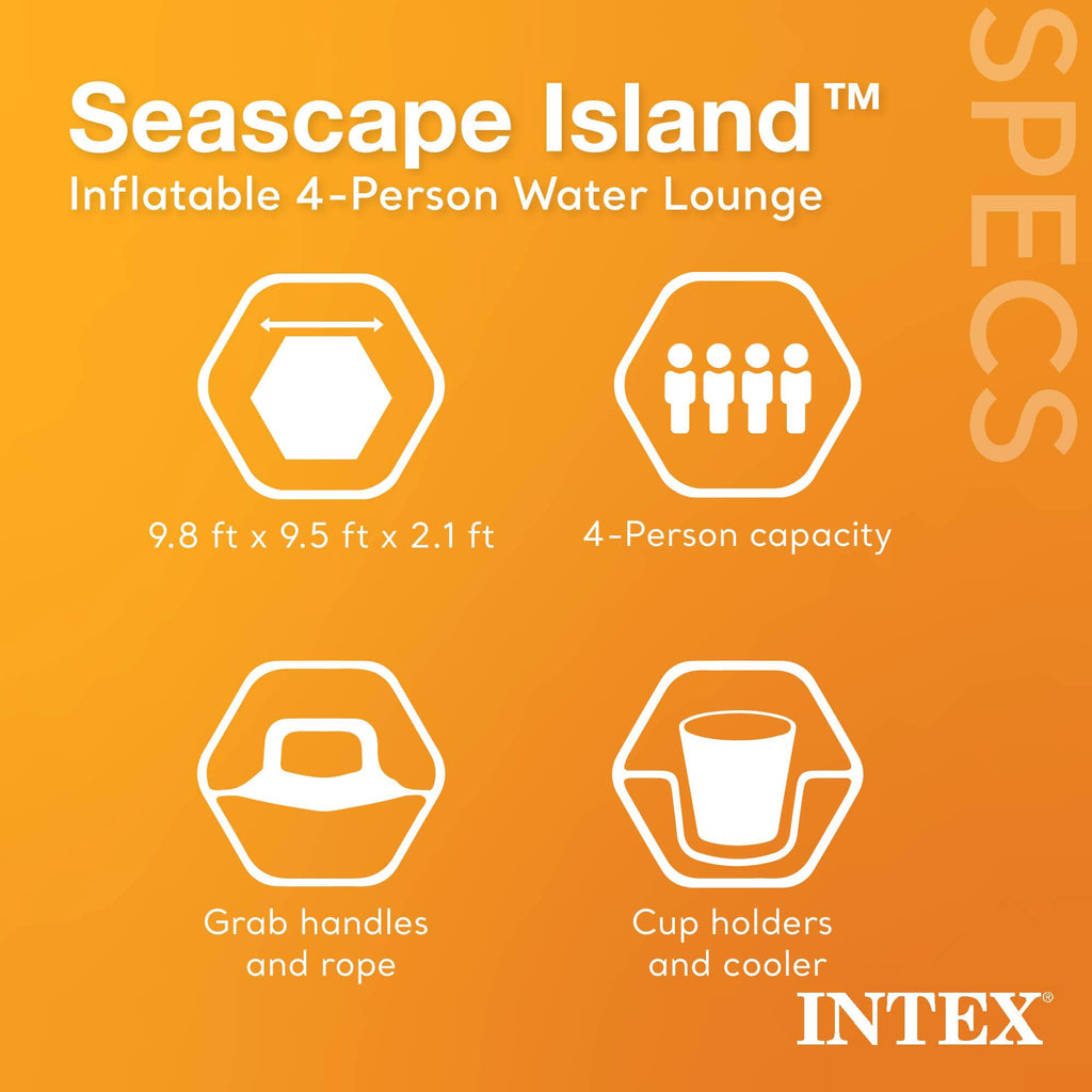 Inflatable Island Float with Built In Cooler and Cup Holder N477