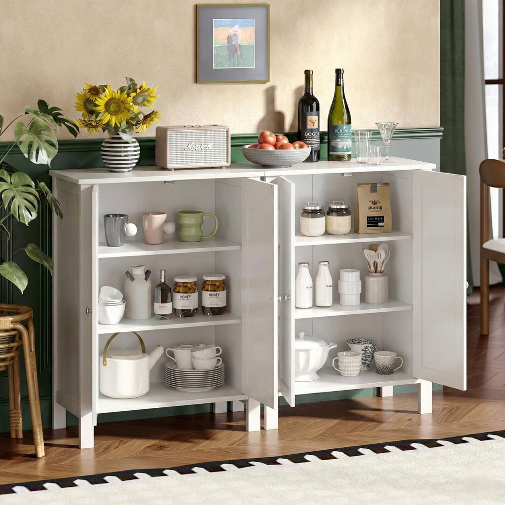 White Free Standing Bathroom Cabinet with Adjustable Shelf B314878