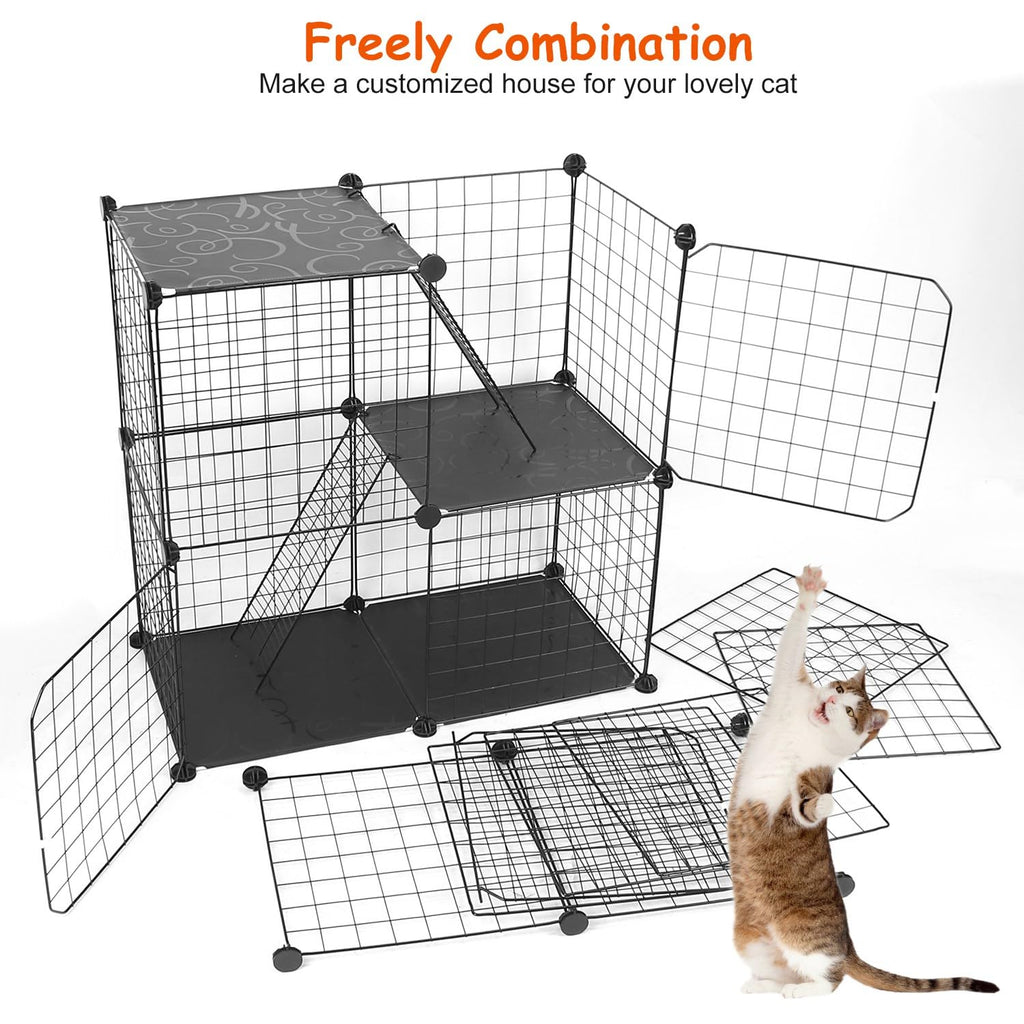 3-Tier Cat Cage with 3 Doors 2 Ramp Ladders G231562