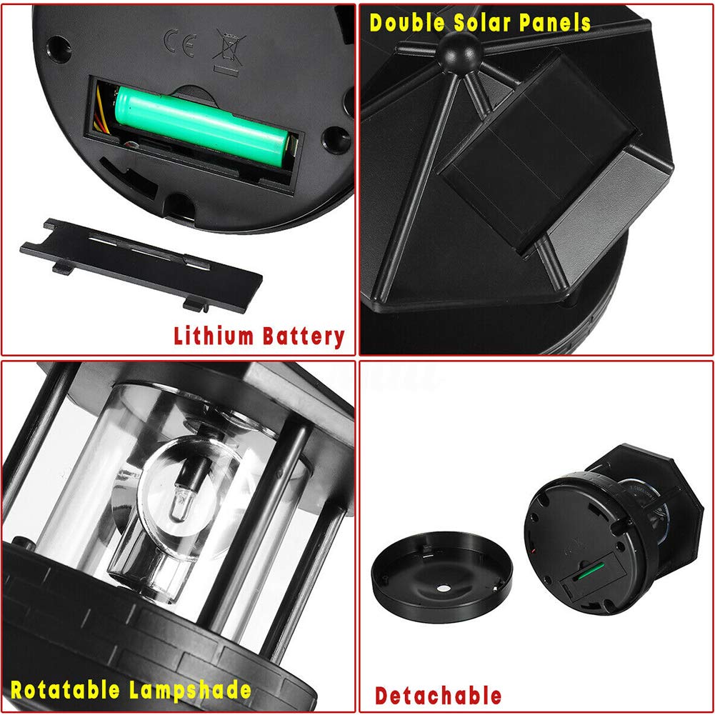 Solar Lighthouse LED Rotating Garden Light with 2 Solar Panels S520