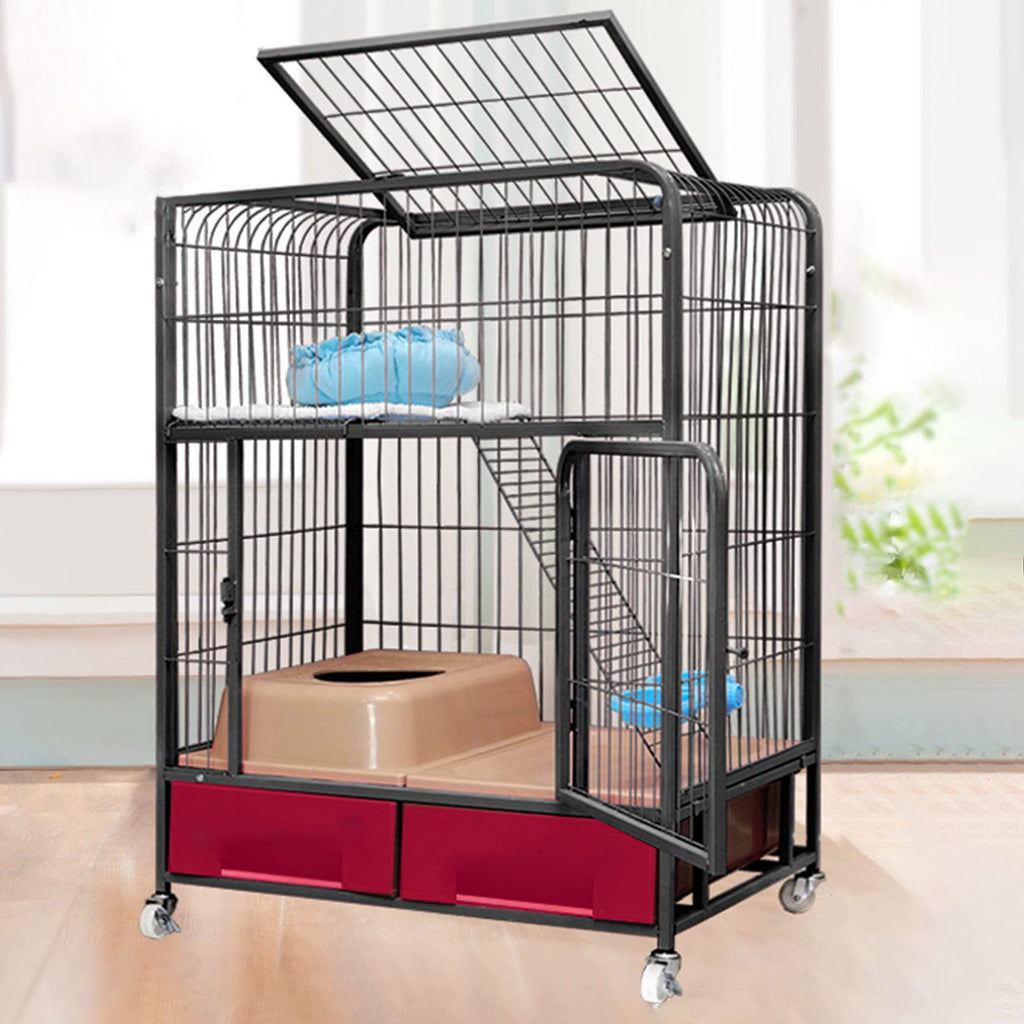 Heavy Duty Metal Cat Cage Dog Crate with Four Wheels Z6592