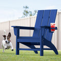 Adirondack Chair with Cup Holder, HDPE Plastic Patio Chairs F86560