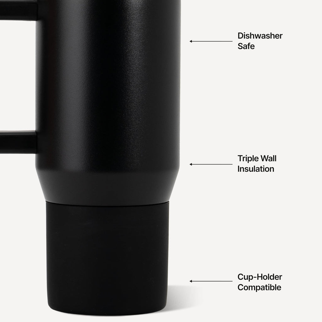 20oz Ceramic-Lined Mug with Handle, Black W83550