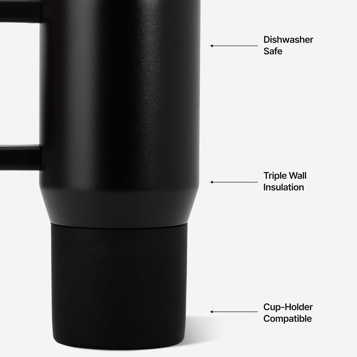 20oz Ceramic-Lined Mug with Handle, Black W83550