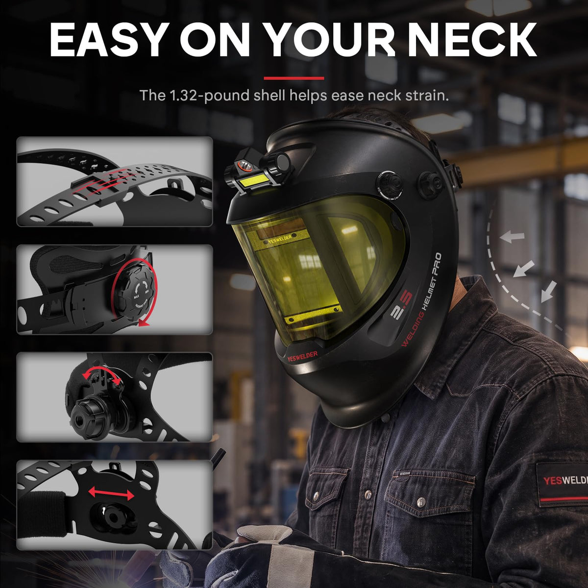 Auto Darkening Welding Helmet with LED D9193