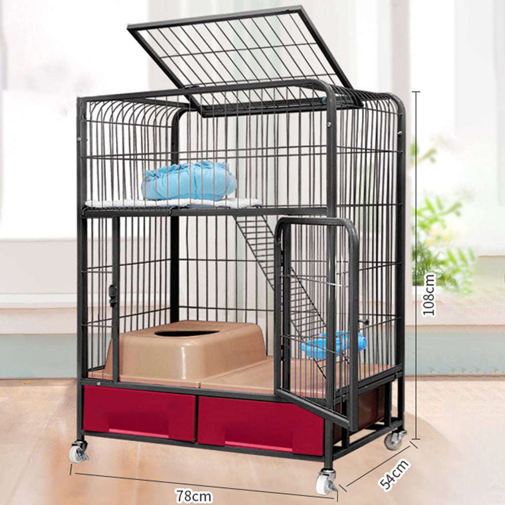 Heavy Duty Metal Cat Cage Dog Crate with Four Wheels Z6592