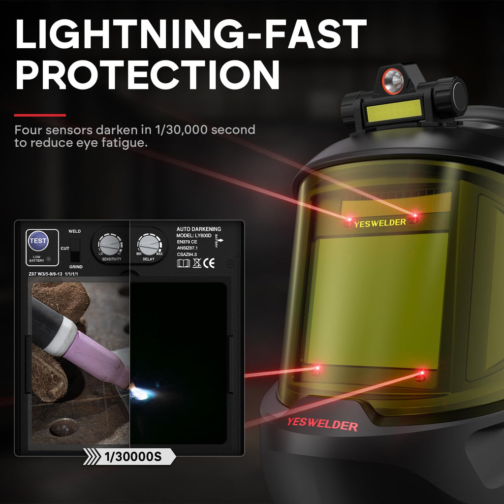 Auto Darkening Welding Helmet with LED D9193