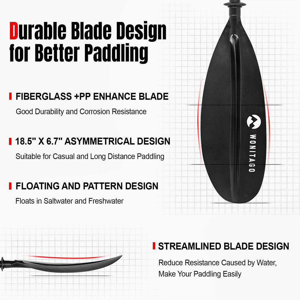 Adjustable Lightweight Carbon Fiber Kayak Paddle N8450