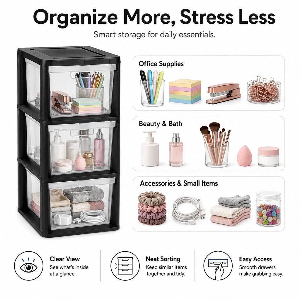 3-Drawer Plastic Storage Tower H1802
