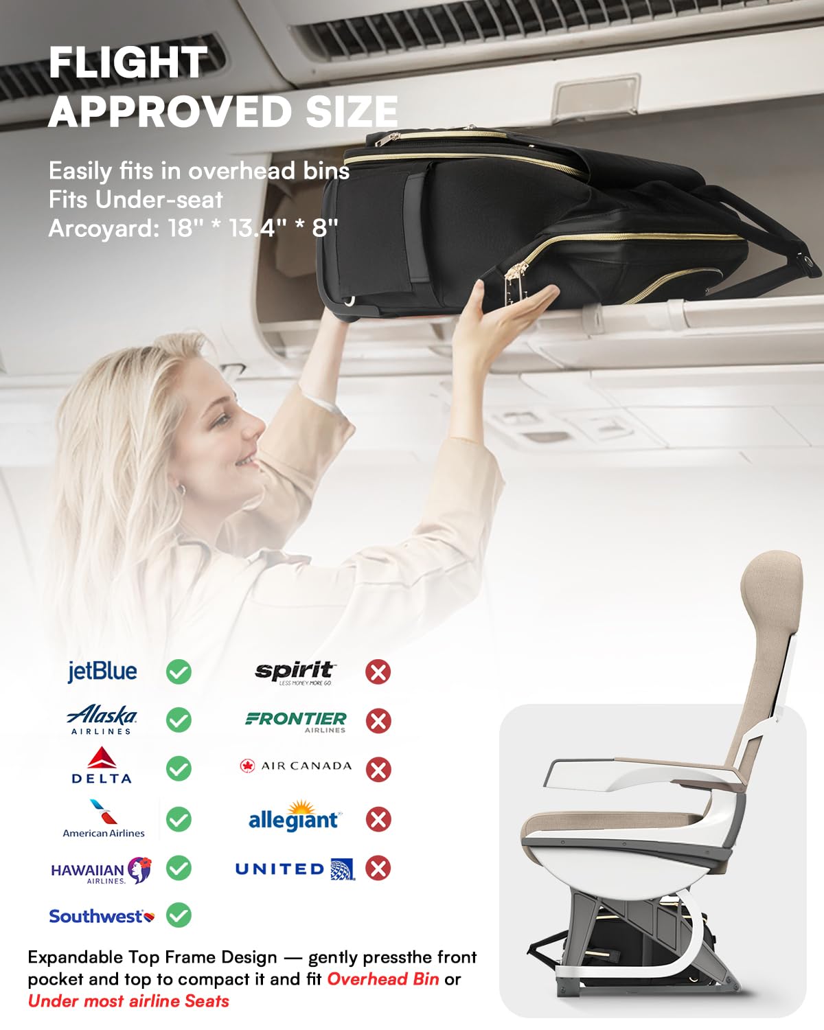 Rolling Laptop Backpack with Wheels P330353