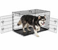 48 inch Folding Metal Wire Dog Crate with Double Door U802