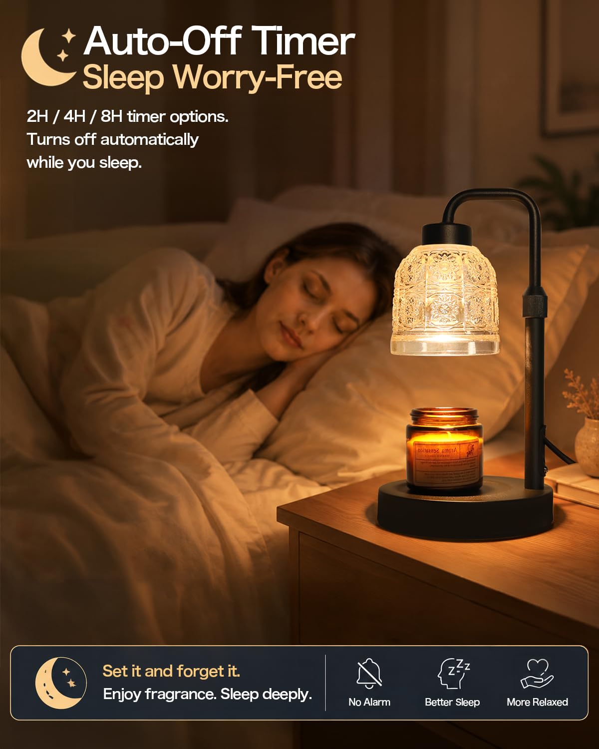 Candle Warmer Lamp with Timer, Gold O361