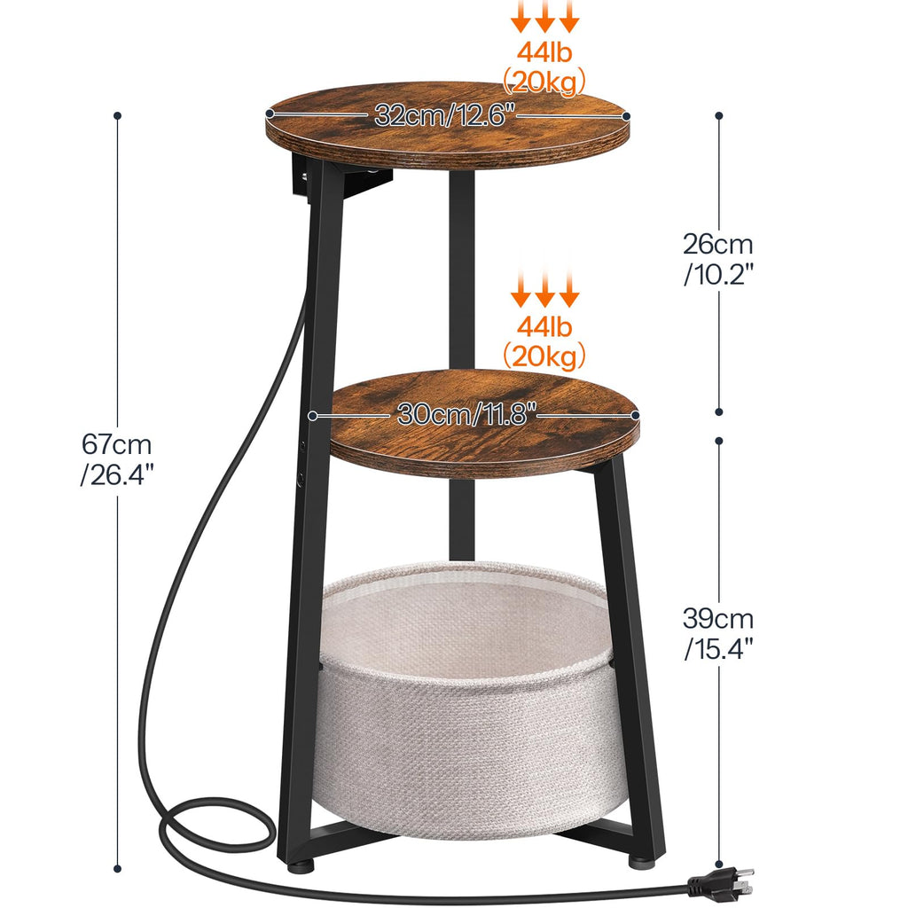 Round Side Table with Charging Station K634053
