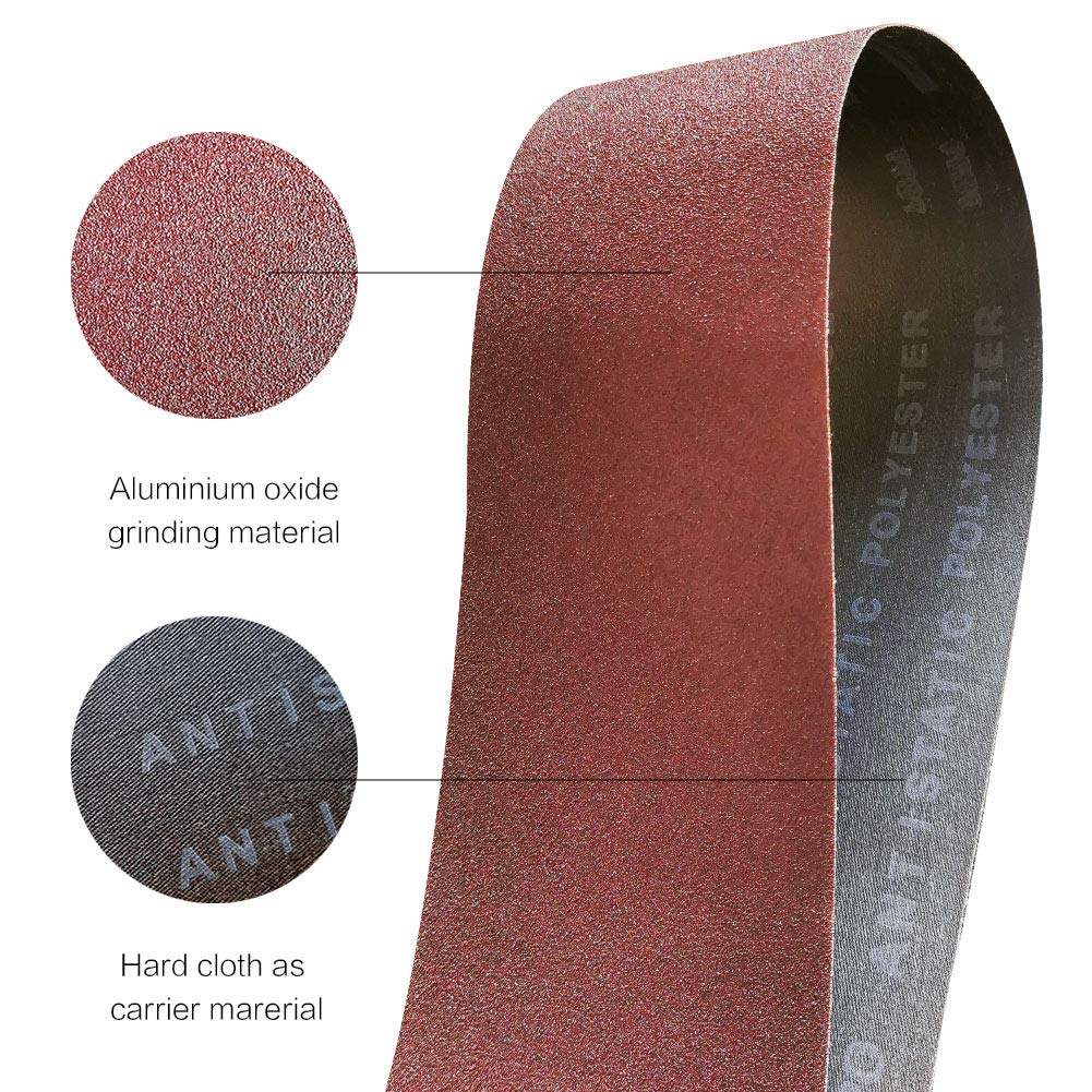 36 Inch 120 Grit Aluminum Oxide Sanding Belt 12 Pack I14981
