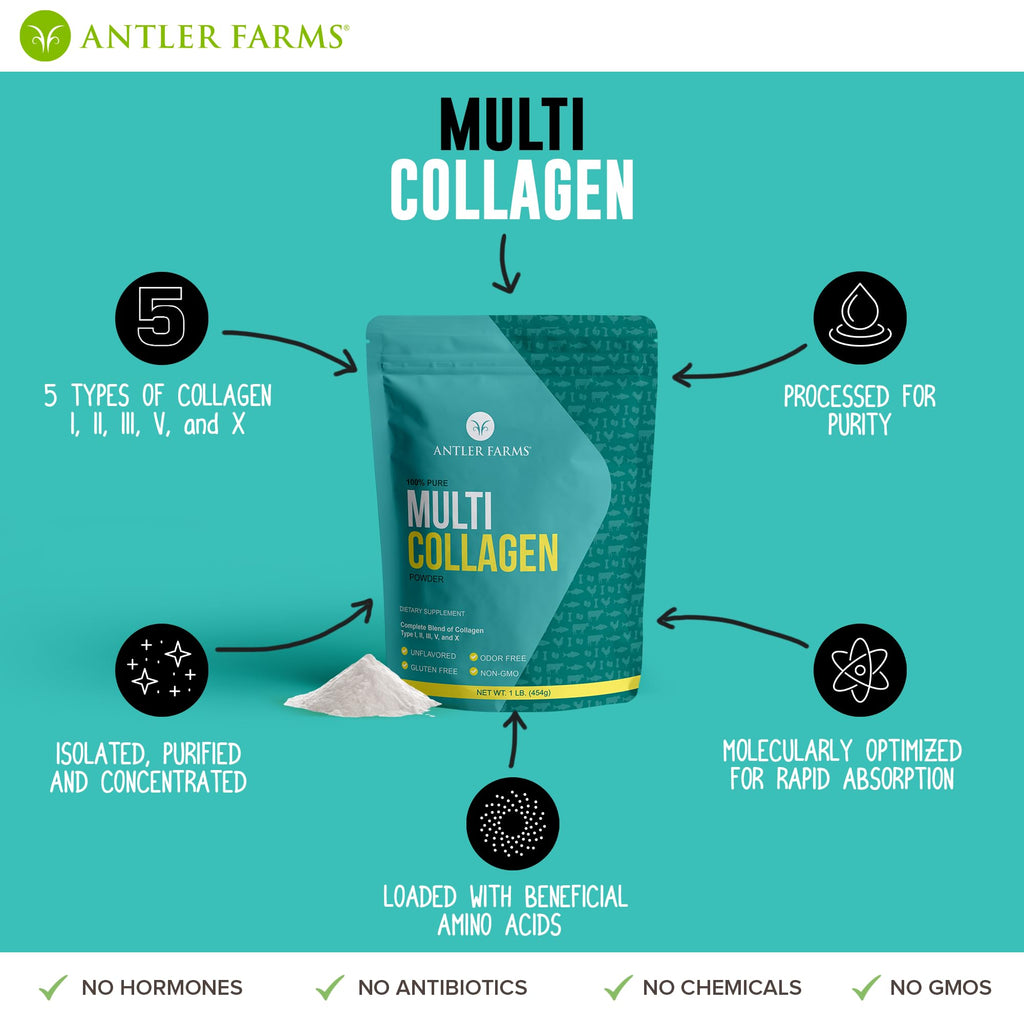 Multi Collagen Protein Powder 5 Types Unflavored 1 lb K523363