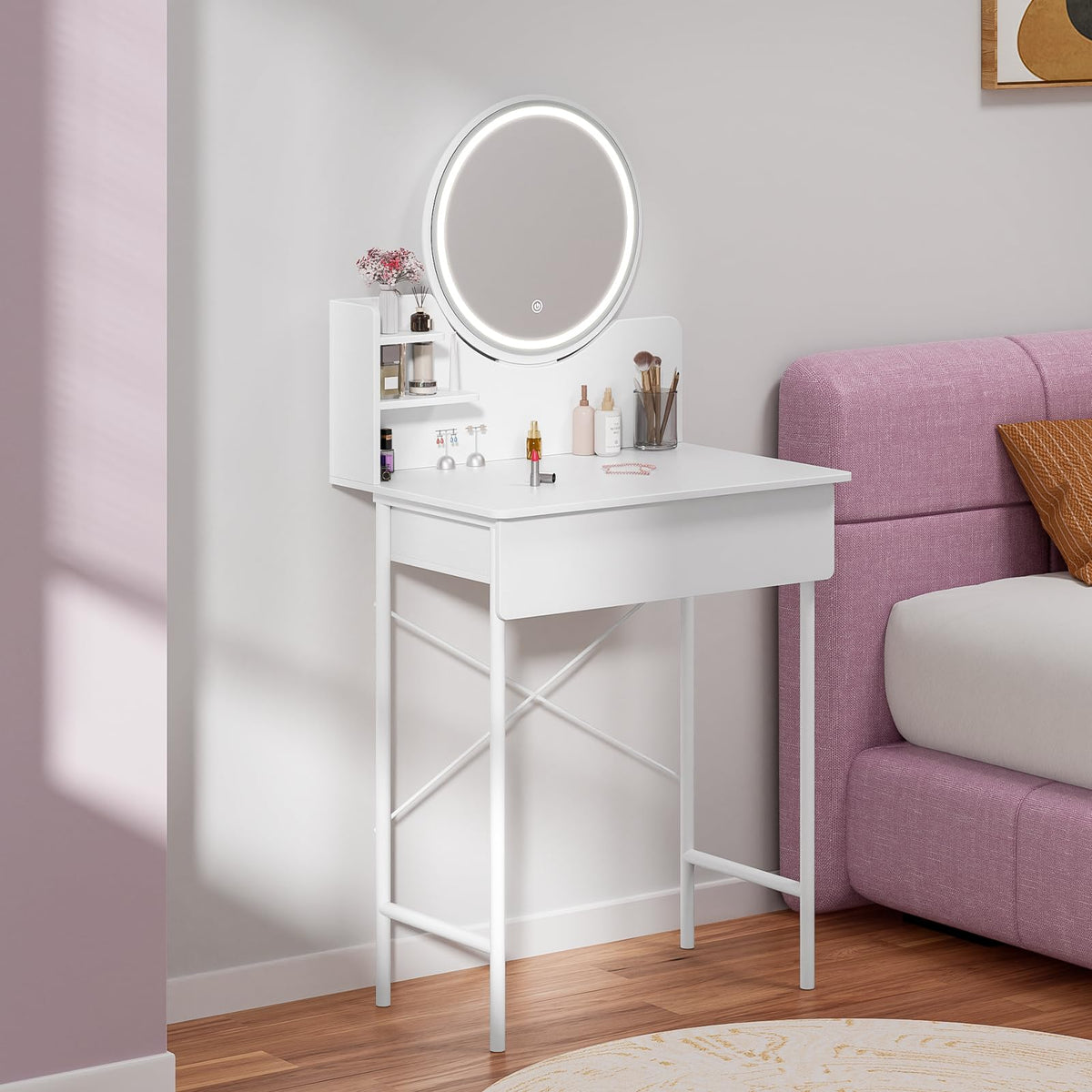 Vanity Desk with Mirror and LED Lights K522