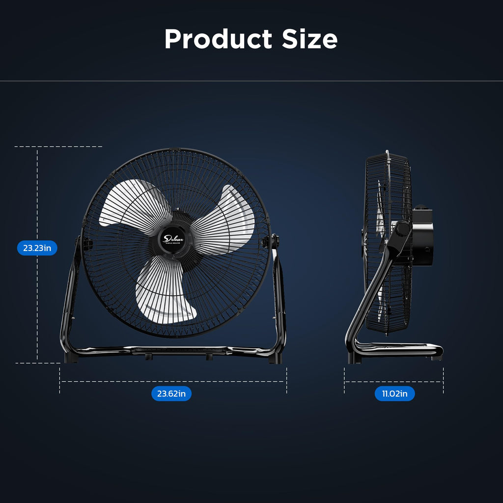 20 Inch 3-Speed High Velocity Metal Floor Fan R28376