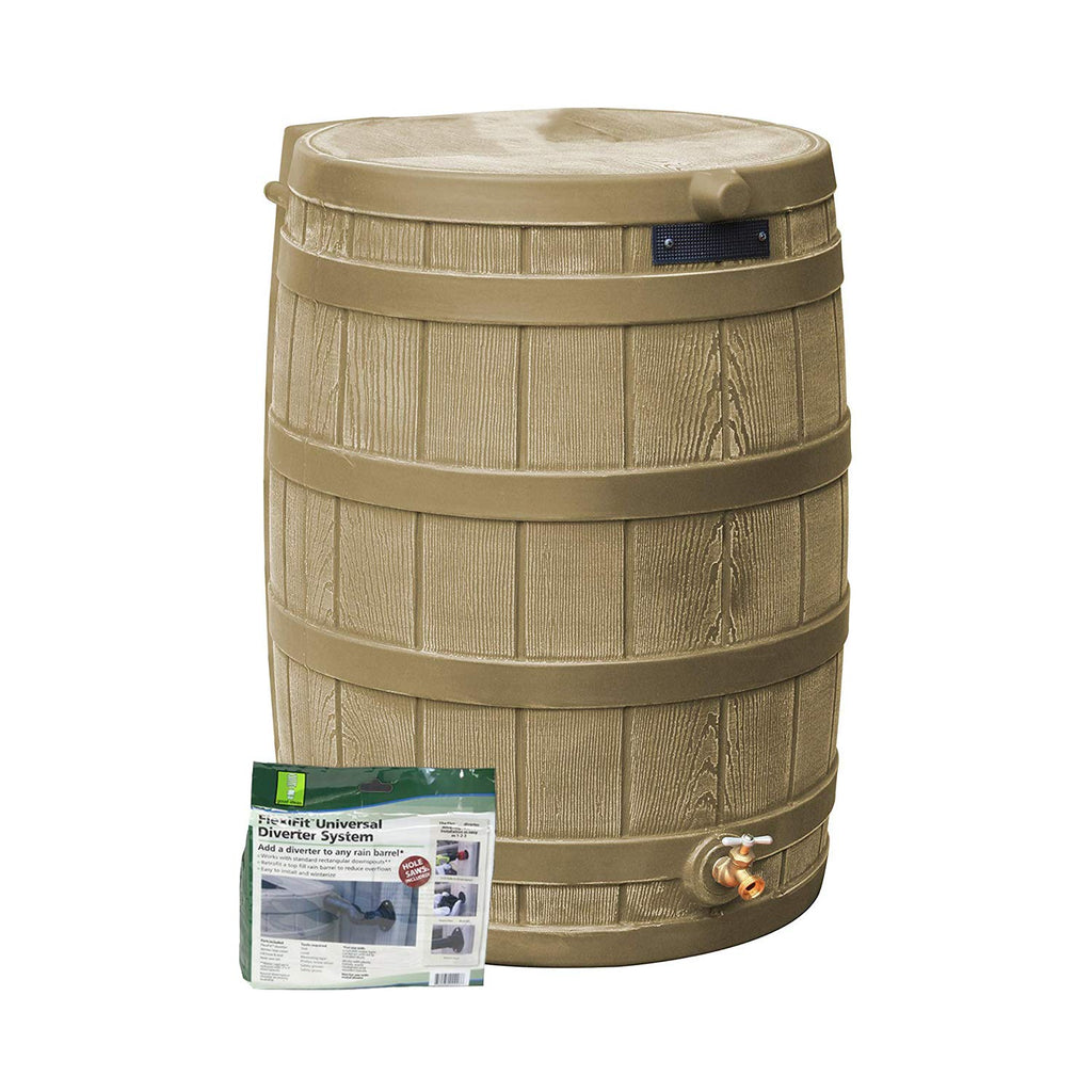 50 Gallon Rain Barrel with Diverter Kit G100