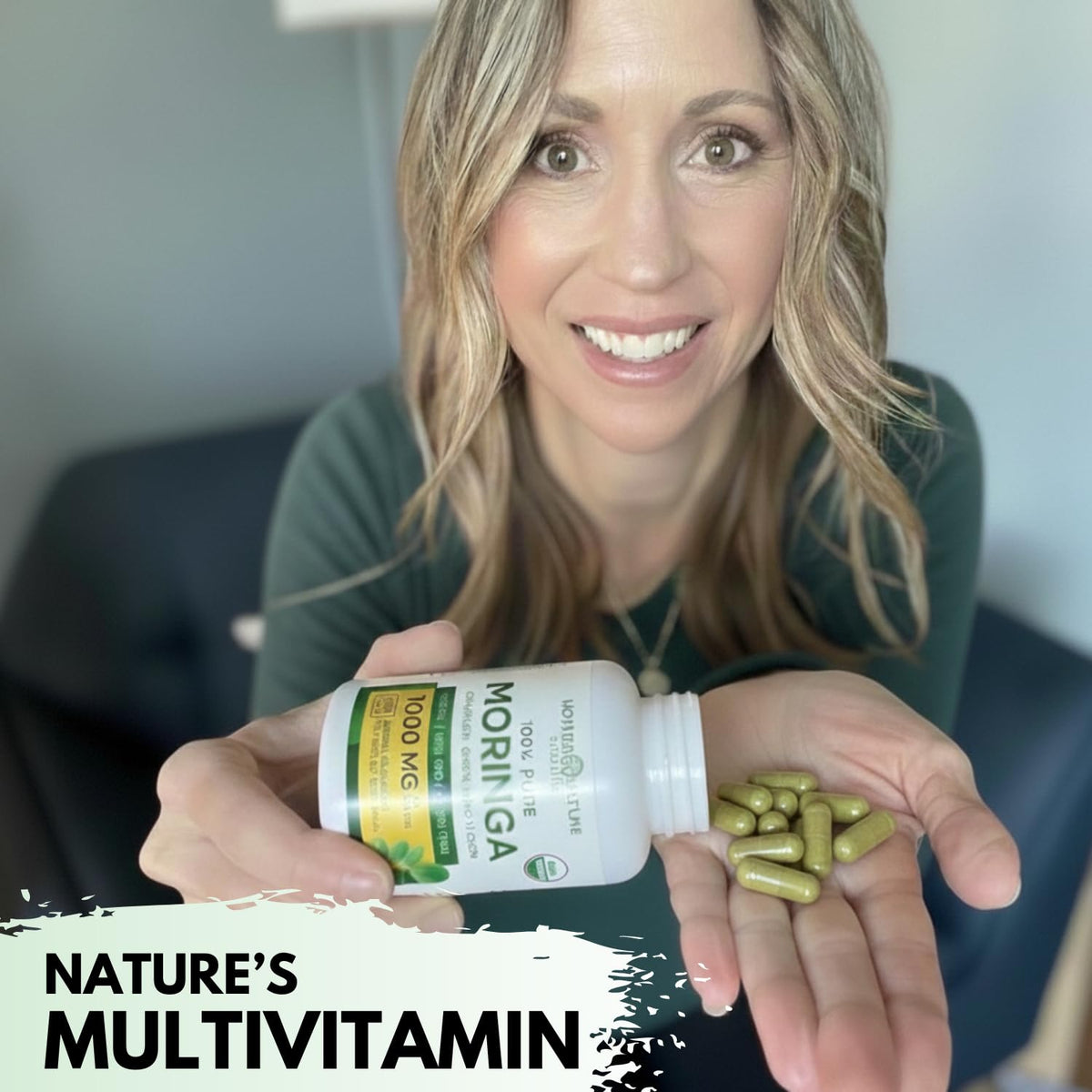 Organic Moringa Leaf Capsules 1000mg 120 Ct Y357