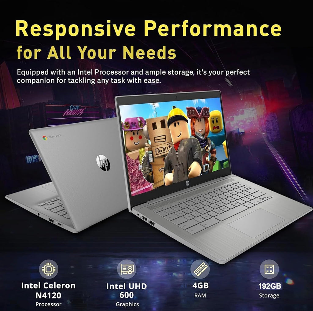 14" HD Chromebook, Quad-Core Celeron, 4GB RAM, 192GB Storage W114948