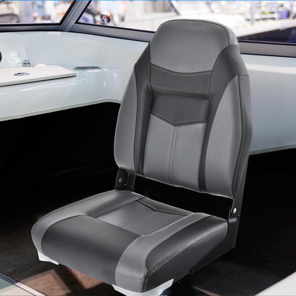 2 Pack Black Grey High Back Folding Boat Seats M23705
