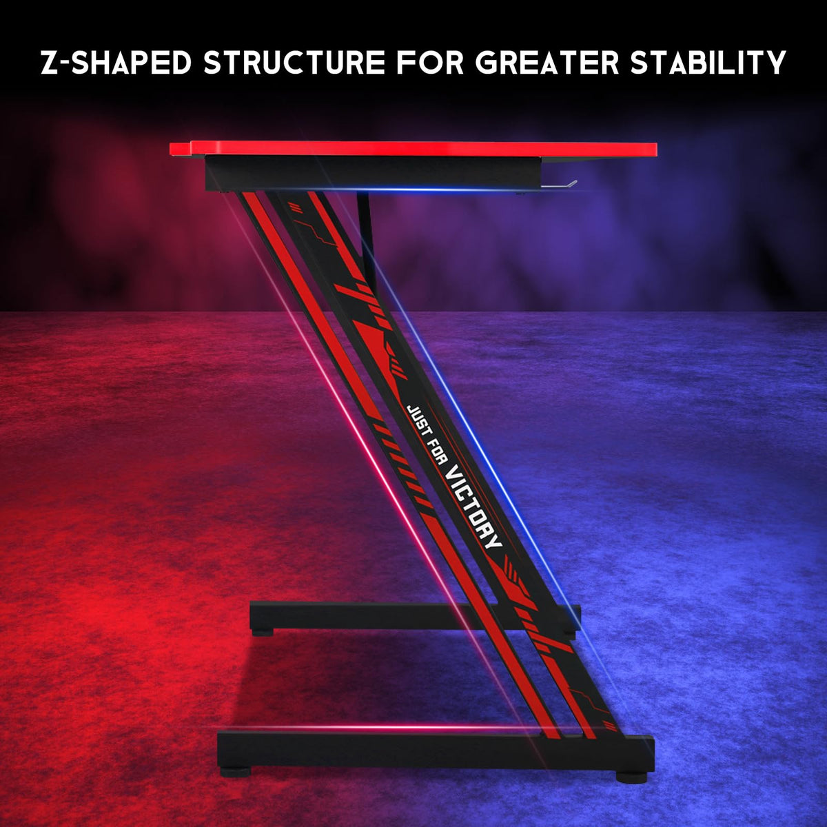 47 Inch Z Shaped Gaming Desk with Headphone Hook D64410