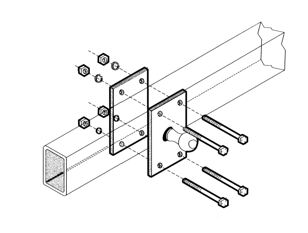 Heavy-Duty Powder-Coated Steel Sway Control Adapter Q266564