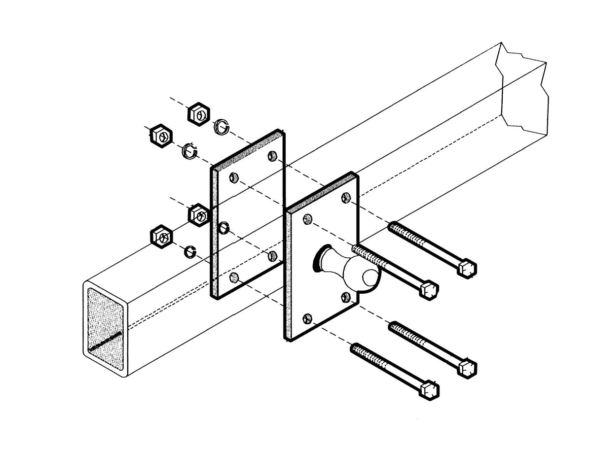 Heavy-Duty Powder-Coated Steel Sway Control Adapter Q266564