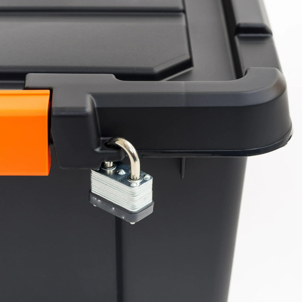 Heavy Duty Plastic Storage Bins with Lockable Lids, Black G2751