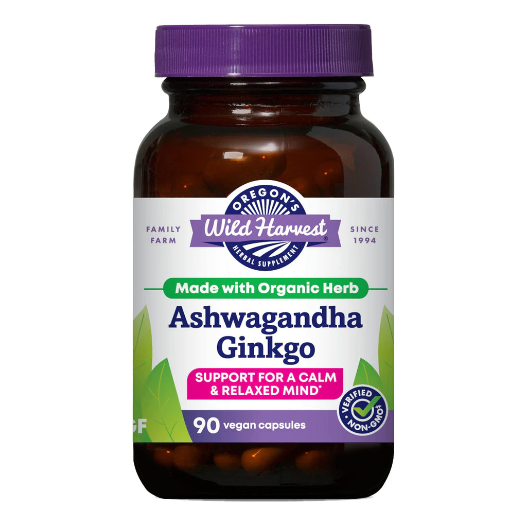 Organic Ashwagandha Ginkgo Vegan Capsules 90 Count C307483