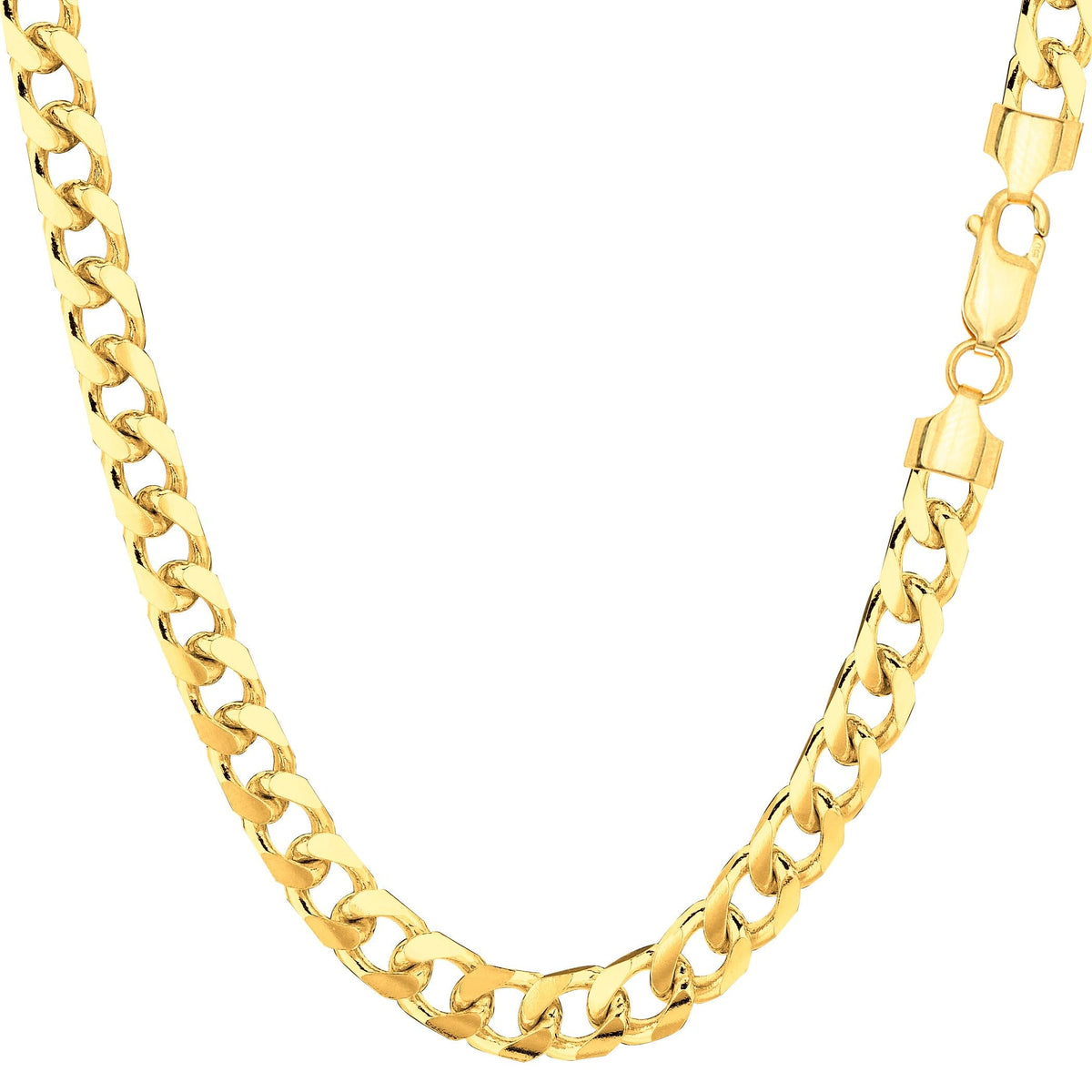 14k Yellow Gold Cuban Link Chain Necklace S327